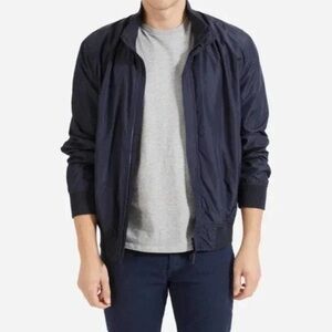 Everlane Men’s Bomber Windbreaker Jacket Full Zipper High Neck Navy Blue Small